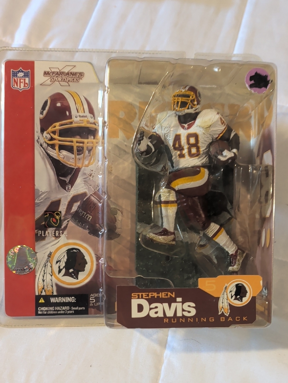 Stephen Davis Washington Redskins Action Figure - White & Burgundy